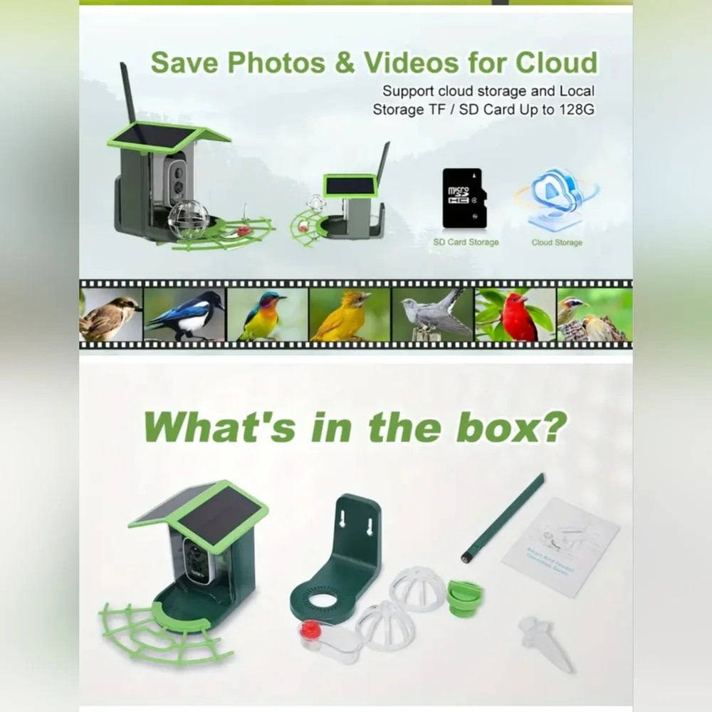 WiFi Smart Bird Feeder with Camera & Night Vision